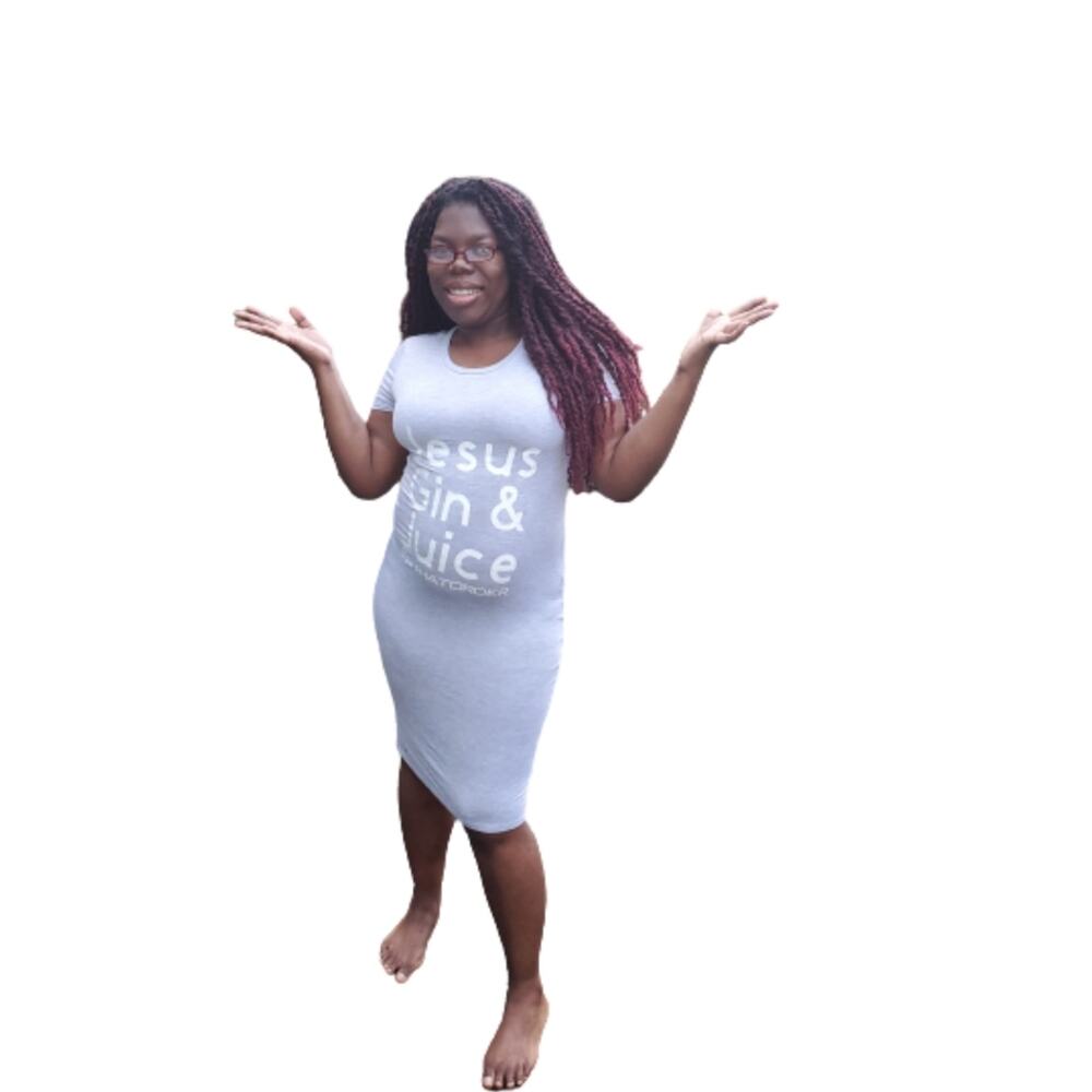 JESUS GIN & JUICE #INTHATORDER MIDI DRESS